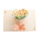 Carte de Vœux Personnalisée avec Œillet ou Tournesol 3D et Message de Vœux Cadeau de Fête des Mères Fête des Professeurs