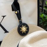 Personalizzato Monogramma Sole Forte Clip magnetica per cappello Supporto per cappello in pelle per borse da viaggio Zaini Portafogli Borse per ragazze Signore Donne