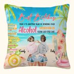 Personnalisé meilleures chiennes se gardant les uns les autres sains d'esprit meilleurs amis sur la plage jeter taie d'oreiller amitié cadeau 