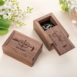 Scatola porta fedi in legno personalizzata per la proposta di fidanzamento, l'anniversario di matrimonio e la cerimonia di nozze Porta fedi rustico mu
