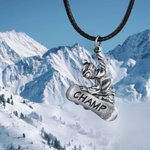 Collier à Personnaliser avec Texte Gravé sur Pendentif Skieur de Snowboard Cadeau pour Amateur de Sport d'Hiver