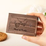Scatola porta fedi in legno personalizzata per la proposta di fidanzamento, l'anniversario di matrimonio e la cerimonia di nozze Porta fedi rustico mu