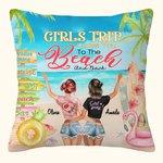 Personalized Besties Girls Trip I Love You to the Beach and Back Throw Pillow Cover Friend Gift Home Decoration