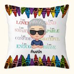 Personalised Coloured Crayon Back to School Gift Declaration Kid Image Throw Pillow Cover Sofa Decor