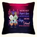 Personalized We're Sage and Hood Besties Best Friends at Bar Throw Pillow Cover Friendship Gift Bedroom Decor