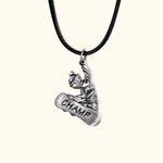 Collier à Personnaliser avec Texte Gravé sur Pendentif Skieur de Snowboard Cadeau pour Amateur de Sport d'Hiver