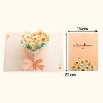 Carte de Vœux Personnalisée avec Œillet ou Tournesol 3D et Message de Vœux Cadeau de Fête des Mères Fête des Professeurs