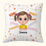 Personalised Girl Boy Kid Back to School Gift Flower Background Throw Pillow Cover School Season Home Decoration