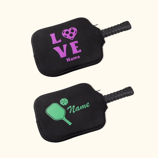 Funda personalizada de pádel Pickleball Funda de pádel negra con bolsillo de malla para principiantes y profesionales