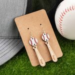 Personalizzato in legno Baseball Softball Dangle Sport Orecchini Gioielli per donne ragazze Sport Eventi Fan Accessori