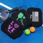 Personalisierte Pickleball-Paddelhülle Schwarze Paddelhülle mit einer Netztasche für Anfänger bis Profis