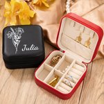 Gepersonaliseerde Geboorte Bloem Reis Sieraden Doos Verjaardag Gifts voor Vrouw Bruid Bruidsmeisje