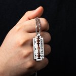 Personalisierte Punk Rock Stil Rasierklinge Charme Männer Halskette für Vater Freund Schmuck Geschenk