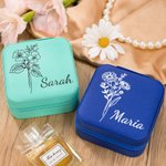 Gepersonaliseerde Geboorte Bloem Reis Sieraden Doos Verjaardag Gifts voor Vrouw Bruid Bruidsmeisje