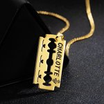 Personalisierte Punk Rock Stil Rasierklinge Charme Männer Halskette für Vater Freund Schmuck Geschenk