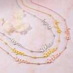 Personalizado collar de diamantes bisel Nombre Día de la Madre Aniversario de boda Regalo de San Valentín