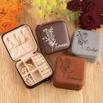 Gepersonaliseerde Geboorte Bloem Reis Sieraden Doos Verjaardag Gifts voor Vrouw Bruid Bruidsmeisje