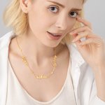 Personalizado collar de diamantes bisel Nombre Día de la Madre Aniversario de boda Regalo de San Valentín