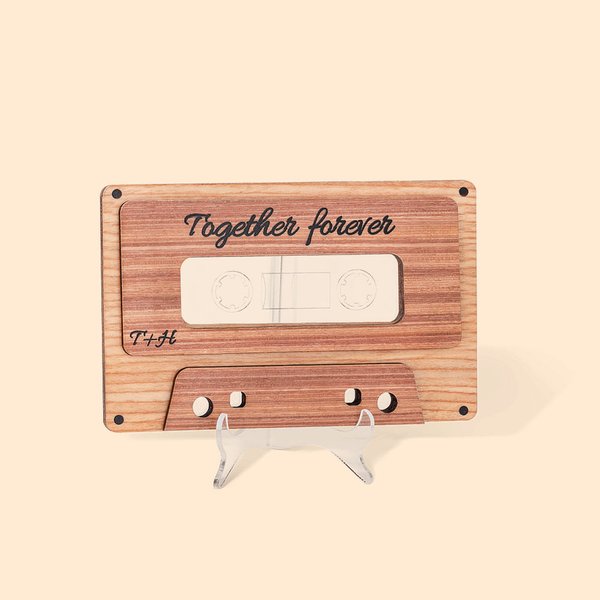 Personalised wooden Modern Mixtape with QR or Spotify Code for 5th Anniversary Music Lovers Gift