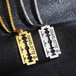 Personalisierte Punk Rock Stil Rasierklinge Charme Männer Halskette für Vater Freund Schmuck Geschenk