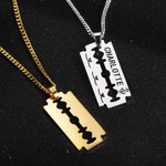 Personalisierte Punk Rock Stil Rasierklinge Charme Männer Halskette für Vater Freund Schmuck Geschenk