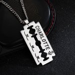 Personalisierte Punk Rock Stil Rasierklinge Charme Männer Halskette für Vater Freund Schmuck Geschenk