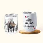 Spersonalizowany kubek na wino Love Between a Mother and Daughter is Forever 12oz Prezent na Dzień Matki Prezent urodzinowy