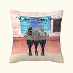 Personalized Mother and Daughters Shopping Store Throw Pillow Cover for Mother's Day Birthday Gifts