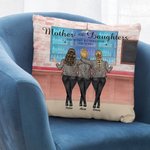Personalized Mother and Daughters Shopping Store Throw Pillow Cover for Mother's Day Birthday Gifts