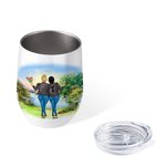 Personalized Mother And Daughter Forever Linked 12oz Wine Tumbler Double Wall Vacuum Mother's Day Women's Day Gift