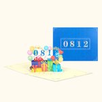 Spersonalizowana kartka z życzeniami dla rodziny lub przyjaciół z okazji urodzin z numerem 3D Cake Train Music