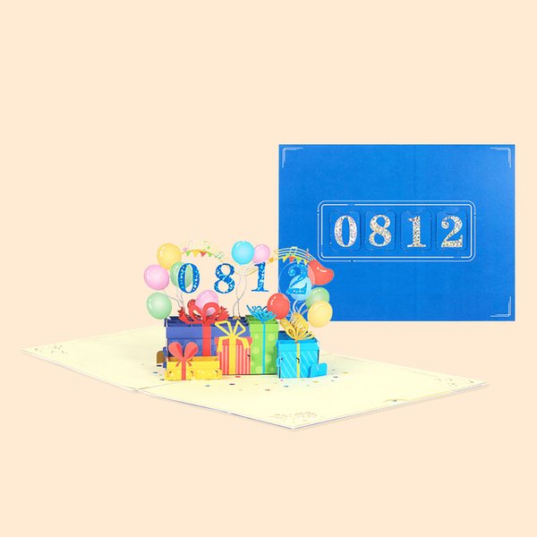Spersonalizowana kartka z życzeniami dla rodziny lub przyjaciół z okazji urodzin z numerem 3D Cake Train Music