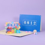 Spersonalizowana kartka z życzeniami dla rodziny lub przyjaciół z okazji urodzin z numerem 3D Cake Train Music