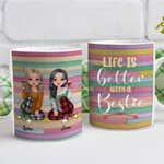 Tasse en céramique blanche personnalisée pour cadeau d'amitié BBF
