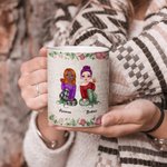 Tasse en céramique blanche personnalisée I Love You Best Besties Sisters Cadeaux pour Elle Amie Poignée de type C