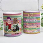 Tasse en céramique blanche personnalisée Bestie I Love You Thank You Friendship BFF Gifts for Women Coffee Mug