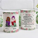 Tasse en céramique blanche personnalisée I Love You Best Besties Sisters Cadeaux pour Elle Amie Poignée de type C
