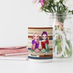 Gepersonaliseerde Besties Zus Beste Vrienden Witte Keramische Mok Vaatwasmachine- en magnetronbestendig