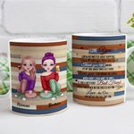 Gepersonaliseerde Besties Zus Beste Vrienden Witte Keramische Mok Vaatwasmachine- en magnetronbestendig