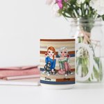 Mug céramique blanc personnalisé Side By Side Or Miles Apart Sisters Will Always Be Connected By Heart