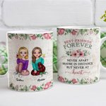 Personalised Best Friend Forever Never Apart White Ceramic Mug Women Long Distance Coffee Mug