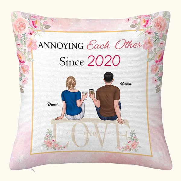 Coppia personalizzata che si siede sulle sedie Cheers Flower Decorazione per la casa Sedia d'amore che si infastidisce a vicenda Copri cuscino da lanc
