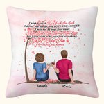 Couple personnalisé assis sous une fleur d'arbre je t'aime pour toujours et toujours jeter des cadeaux de couverture de coussin pour les coupl