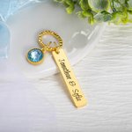 Personalisierter Brautstrauß Anhänger mit Blauem Kristall und Text Gravur Etwas Blaues zur Hochzeit Geschenk zur Erinnerung für Braut