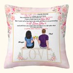 Coussin personnalisé jeter taie d'oreiller Couple assis sur des chaises Cheers décoration florale je t'aime pour toujours et toujours décorati