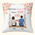 Personalised Throw Pillow Cover Annoying Each Other Couple Flower The Swing Gifts for Couple Bedroom Decor