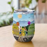 Personalised Couple I Love You Forever Sunflower  Wine Tumbler Birthday 12oz