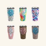 Personalised Ball Sports Charm Tag and Insulated Tumbler Holder 2 Piece Set Accessories for Bogg Bag