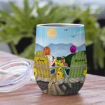 Personalised Couple I Love You Forever Sunflower  Wine Tumbler Birthday 12oz