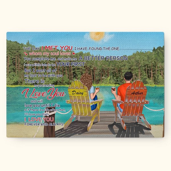 Personalized Couple Holiday Sea Summer You and Me Poster Frameless Painting Christmas Birthday Wall Art Print